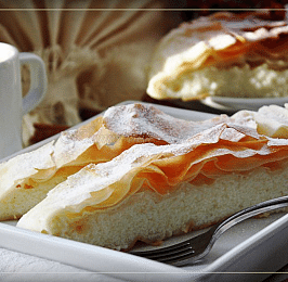 Бугаца (греческий рецепт пирога с начинкой из манки)
