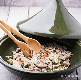 Жареный рис с шиитаке