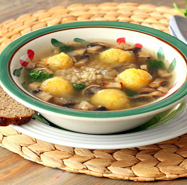 Грибной суп с картофельными фрикадельками