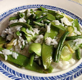 Рис с зелеными овощами